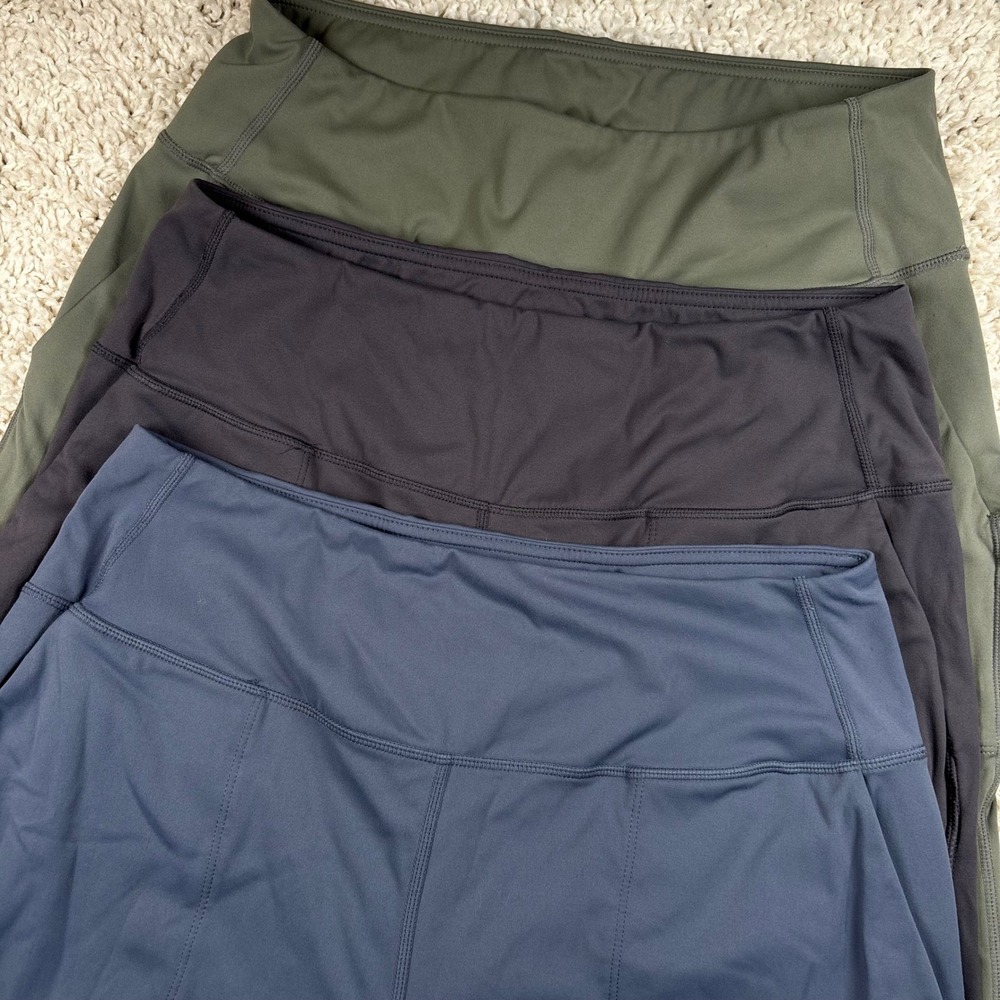 Soothfeel Women Leggings 30L Multi-Color High Rise Pockets Lot of 3